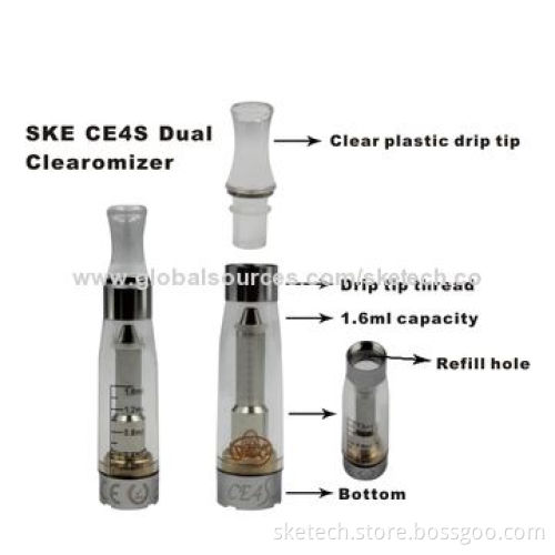 Upgraded CE4 Atomizer Electronic Cigarette with Dual Coil 1.8Ohm